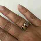 1.60Ct Round Real Moissanite Panther Head Wedding Ring 14K Yellow Gold Plated