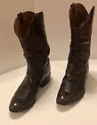 Vtg Lucchese San Antonio 6383 Brown Leather Western Cowboy Boots Mens size 11D