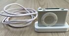 Apple iPod Shuffle 2nd Gen Silver 1GB A1204 w/Charging Cradle-Headphones Bundle