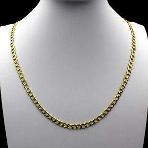 Real 10K Yellow Gold Cuban Link Chain Necklace 2.5MM 16