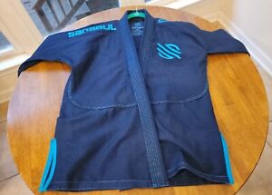 Sanabul Adult Kimono Jacket Size A1Navy/Turq BJJ Jiu Jitsu Embroidered Martial