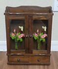 Vintage Hanging Wall Cabinet Calla Lilies Butterfly Spice Rack Cottage 15