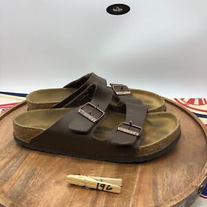 Birkenstock Mens Arizona Brown Birko Flor Sandals Slides Size 42 US 9 Regular