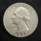 1959 D quarter us coin 90% silver. circulated , nice coin.