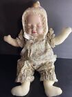 Vintage 19” Composition & Cloth Spinning 3 Face Doll Happy , Crying, Sleeping