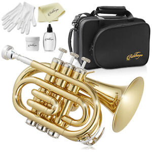 OPEN BOX - Bb Pocket Trumpet with Gold Lacquer Finish, Brass Band Instrument