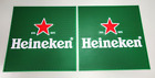 Set of 2 Brand New Heineken Beer Green Rubber Bar Drying Mat 16.75