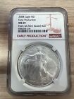 2008 $1 Silver Eagle NGC MS69 Early Production From US Mint Sealed Box Red Label