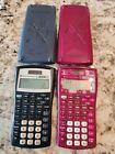 LOT OF 2 -Texas Instruments TI-30X IIS Pink & Blue Scientific Calculators TESTED