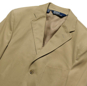 VTG Polo Ralph Lauren (Blue Label) Khaki Cotton Blazer Jacket Mens (S) Excellent