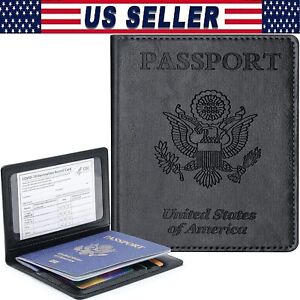 Passport Travel Leather Organizer holder RFID card Case Protector Cover Wallet