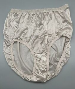 Vintage Granny Panties Semi Sheer Nylon Sissy Mushroom Gusset Size 9 Taupe