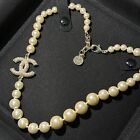 Chanel Pearl Choker Necklace CC logo Vip Gift 100th anniversary