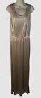 $2490 Akris Women's Gold Liquid Jersey Column Gown Dress Size 10