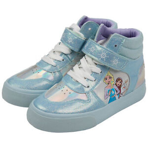 Frozen Anna and Elsa Girl's High-Top Shoes Blue