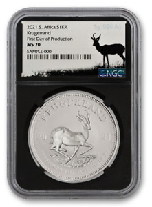 2021 1-OZ SILVER SOUTH AFRICA KRUGERRAND NGC MS70 FDP