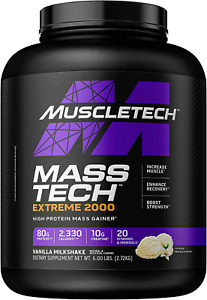 NEW,Mass Gainer Mass-Tech Extreme 2000, Muscle Builder Whey Protein Powder, Prot