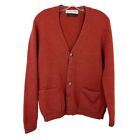 Vintage Brioni Pure Shetland Wool Orange Cardigan Sweater Scotland - Size 40