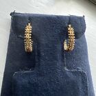 Vintage NEW OLD STOCK 14k Yellow Gold Riccio Weave Hoop Earrings RARE 14kt