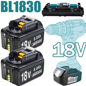 2PACK For Makita 18V 6.0Ah BL1860 LXT Lithium-ion Battery /Charger BL1830 BL1850