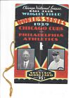 1929 World Series program Chicago Cubs Philadelphia A's Game 1 Jimmie Foxx HR