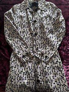 APT. 9 Spring Weight purple gray & black Polka Dotted Trench Coat Small