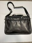Coach Laptop/ Messenger Bag. Black Durable Leather Silver Accents  Key & Lock