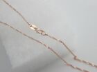 Solid 14k Rose Gold Trace Box Chain Wave Necklace Real 14k Pink Gold
