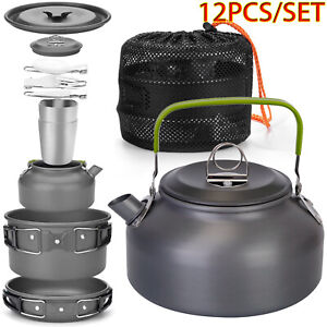 Portable Outdoor Camping Cookware Backpacking Hiking Cooking Pot Pans Equipment