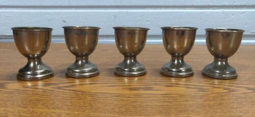 VINTAGE SILVER PLATED BRASS EGG CUPS MADE IN GERMANY LOT OF 5