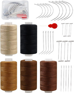 5 Rolls Hair Extension Thread Sewing Threads Hair Weave Threads with 30 Pieces T