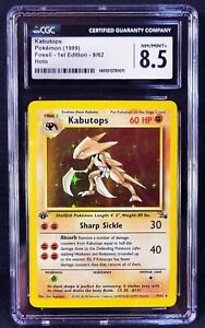1st Edition Kabutops 9/62  1999 Fossil Holo Pokemon Card CGC 8.5 NM/MINT+ TCG