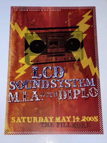 DIPLO M.I.A. LCD Soundsystem Original Concert Poster From The Fillmore 2005