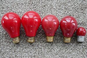 Lot of 5 Red Light Bulbs For B&W Darkroom Printing Tested