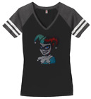 Women's Harley Quinn T-Shirt Ladies Tee Shirt S-4XL Bling V-Neck