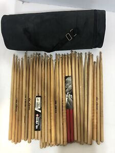 Lot of 24 Mostly Vic Firth American Classic Drumsticks Wood with Bag