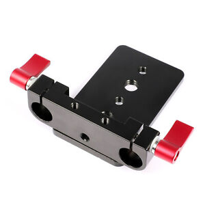 Alloy 15mm Rail Rod System Pipe Clamp Base Tripod Mounting Plate For DSLR Camera