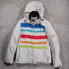 Obermeyer Niki Ski Jacket Women's 8 Colorful Hooded Vented Stained Distressed