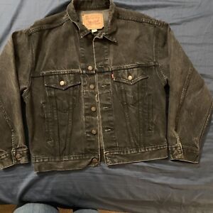 Vintage Levi's Jacket Type 3 Men S Black Denim Trucker Distressed 70507 4159