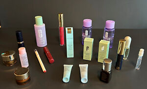 Huge Lot Of 19 Clinique & Estee Lauder Travel And Sample Size Makeup/Perfume