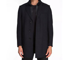 Jared Lang Wool Blend Coat top coat jacket MSRP $495 Size 38  navy check