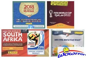2010,2014,2018,2022 Panini World Cup Sticker Factory Sealed (4) Box Collection!