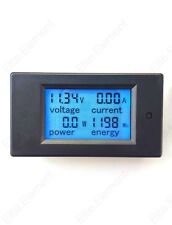 DC Battery Monitor 6.5-100V 20A LCD Voltage Current KWh Watt Power Combo Meter