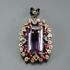 Handmade 8ct+ Natural Amethyst Pendant 925 Sterling Silver  /NP36529