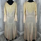 Vintage 1920s Silk Chiffon Sheer Negligee Nightgown Lingerie 30s Hollywood Gown