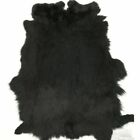 Natural Genuine Rabbit Fur Pelt Skin Tanned Leather Hide Craft Pelt Decor Black