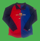 FC Barcelona 1999 Centenary Retro Home Long Sleeve Soccer Jersey Mens Large