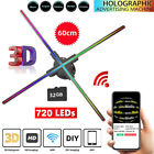 60CM Wifi 3D Holographic Projector 720 LED Hologram Fan Advertising Player Kit