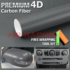 1FTx5FT 4D Carbon Fiber Gray Glossy Car Vinyl Wrap Sticker Decal Sheet Film DIY