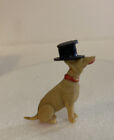 Miniature 1930's DOG wearing Top Hat Celluloid Figure